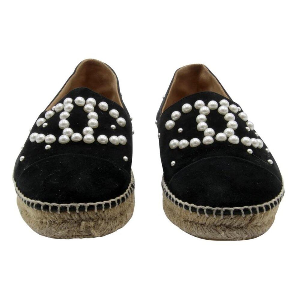 Chanel Espadrille 37 Double Stacked Mother Of Pearl Flats CC-S0207P-C020 - Picture 3 of 10